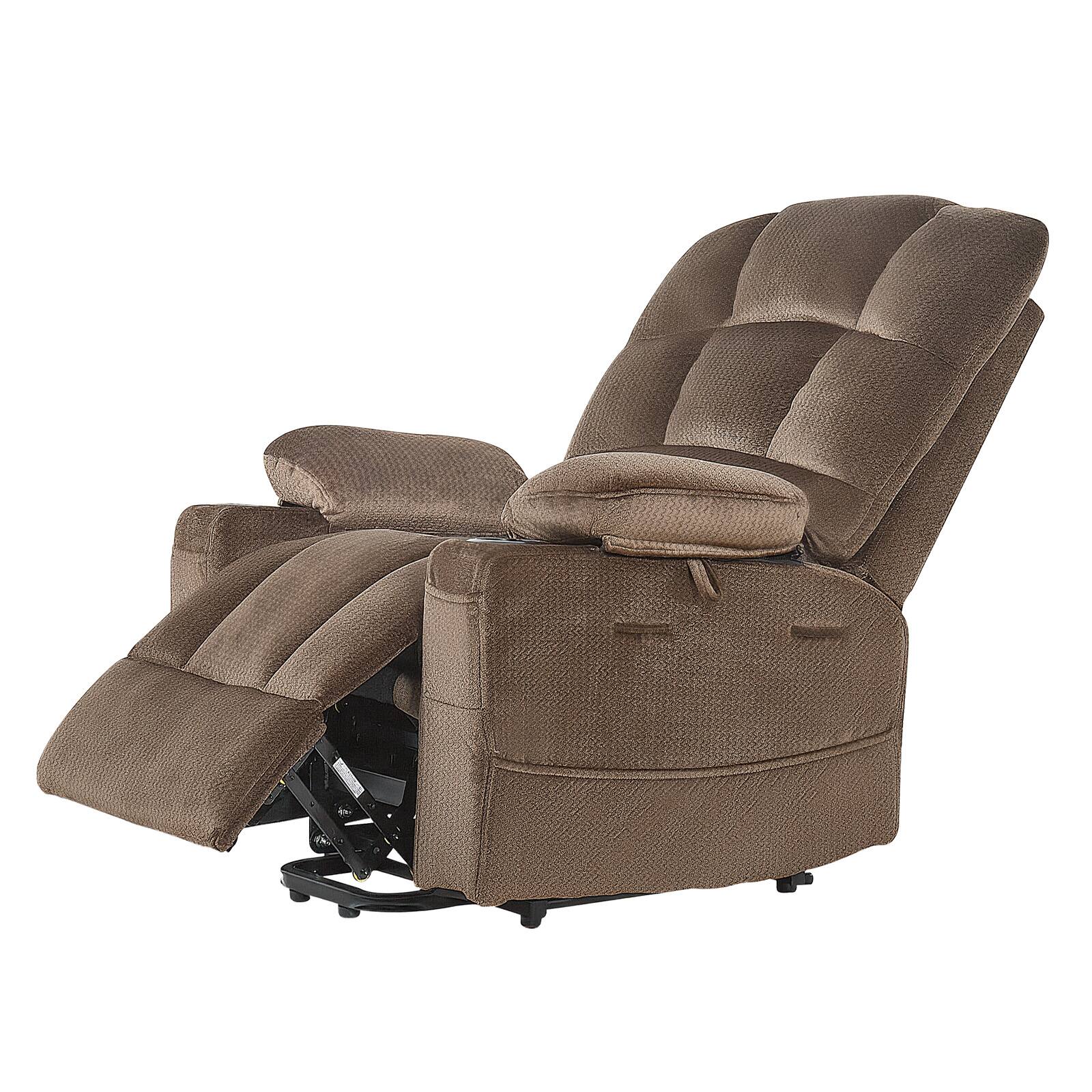 Alt View 5. VEVOR - Power Lift Recliner Chair, Dual Motor, Large Electric Lift Chair with Heat and Massage for Elderly - Brown.