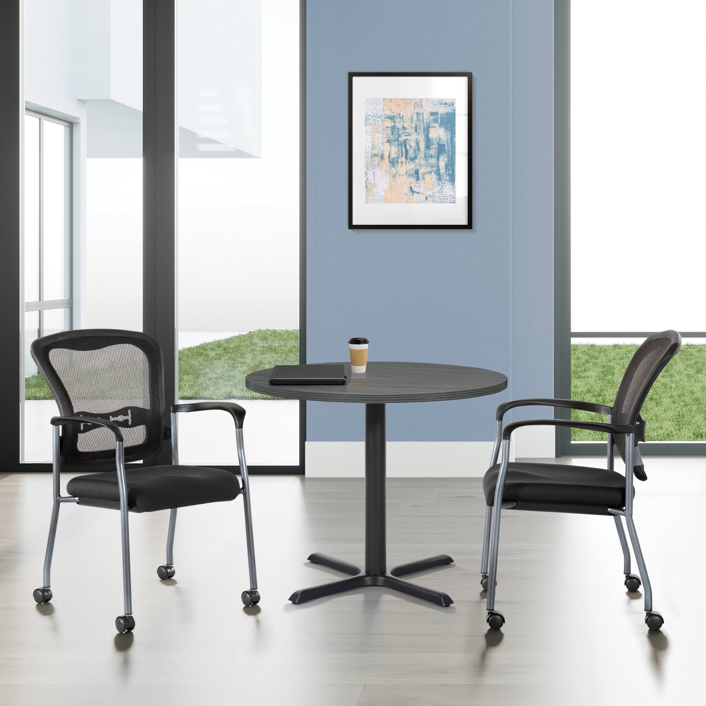 Alt View 1. Office Star Products - Titanium Visitors Chair with Arms - Coal.