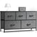 Front. Bestier - 5 Drawer 39.4 in.W Fabric Storage Tower Dresser Wooden Top for Kid Room, Closet, Entryway, Nursery - Gray.