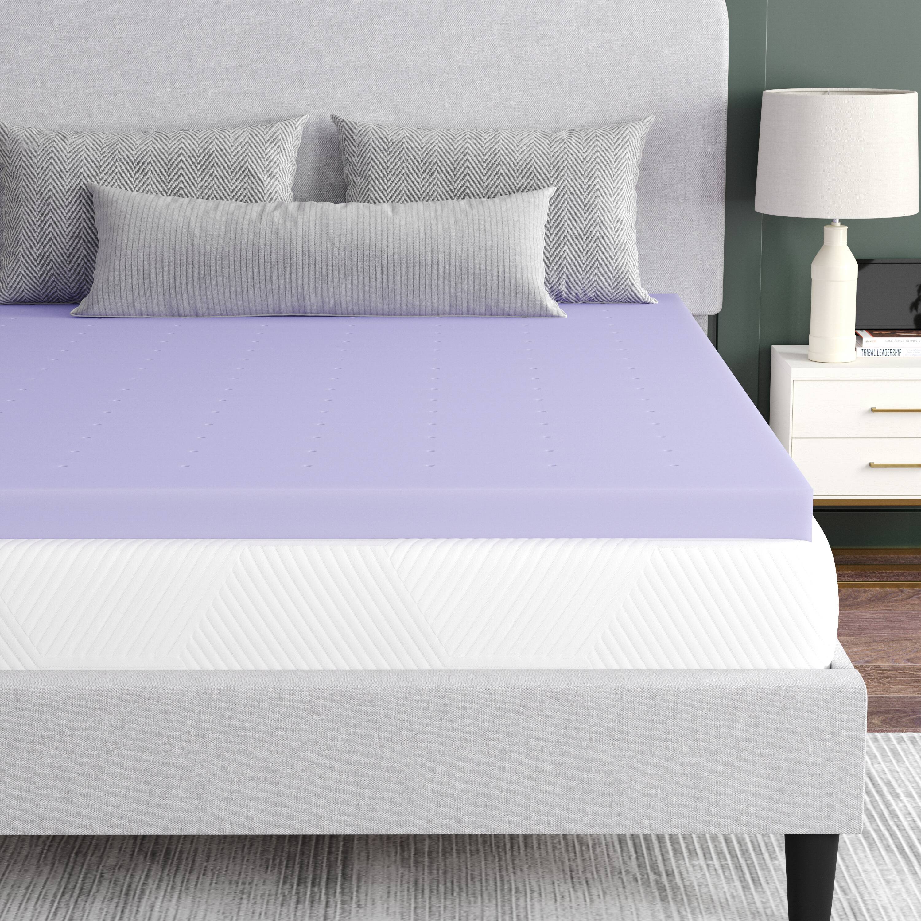 Alt View 3. Emma + Oliver - Astor Memory Foam Mattress Topper with Lavender Infused, CertiPUR-US Certified Foam and Ventilated Construction - Purple.