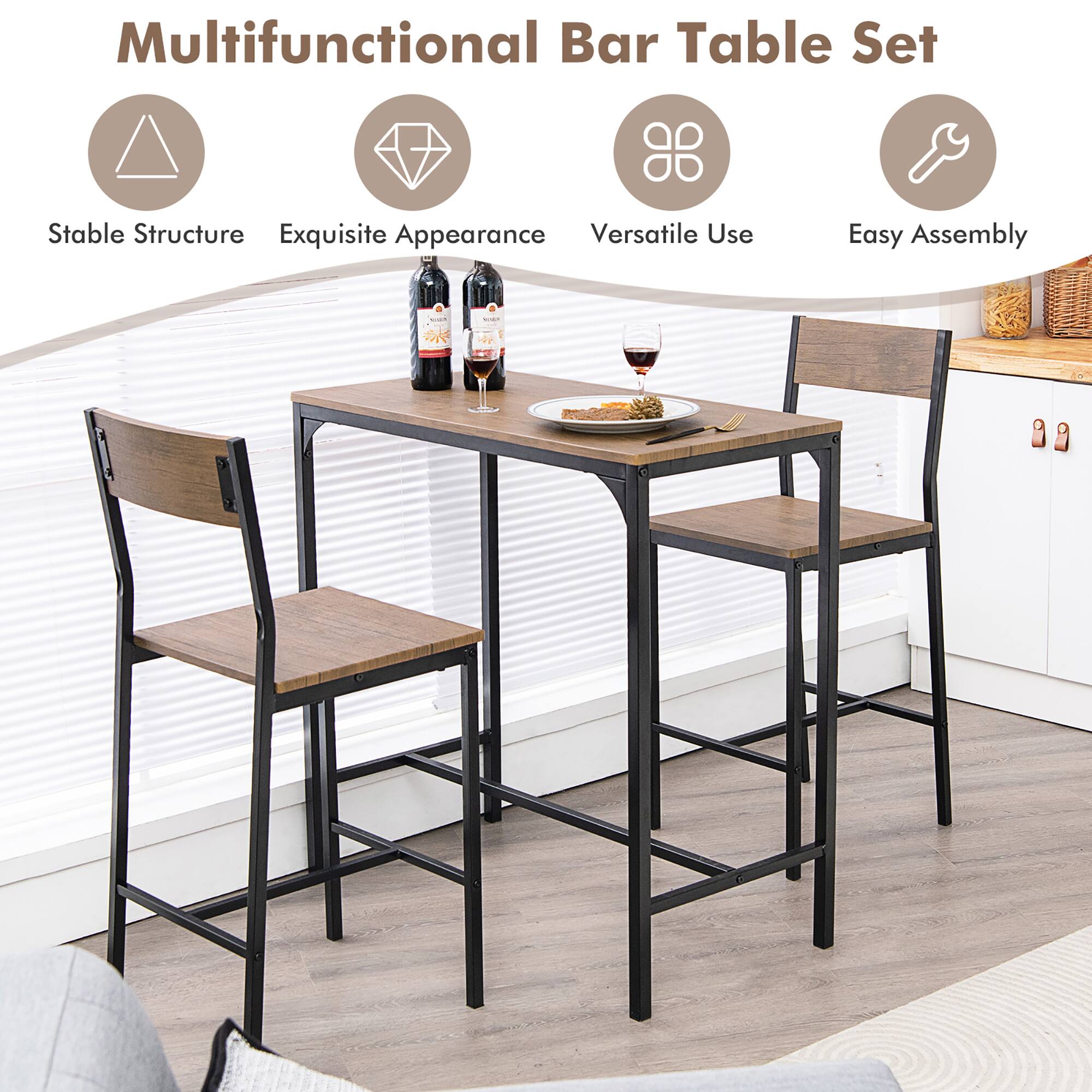 Multifunctional Bar Table Set: Stable Structure, Exquisite Appearance, Versatile Use, Easy Assembly