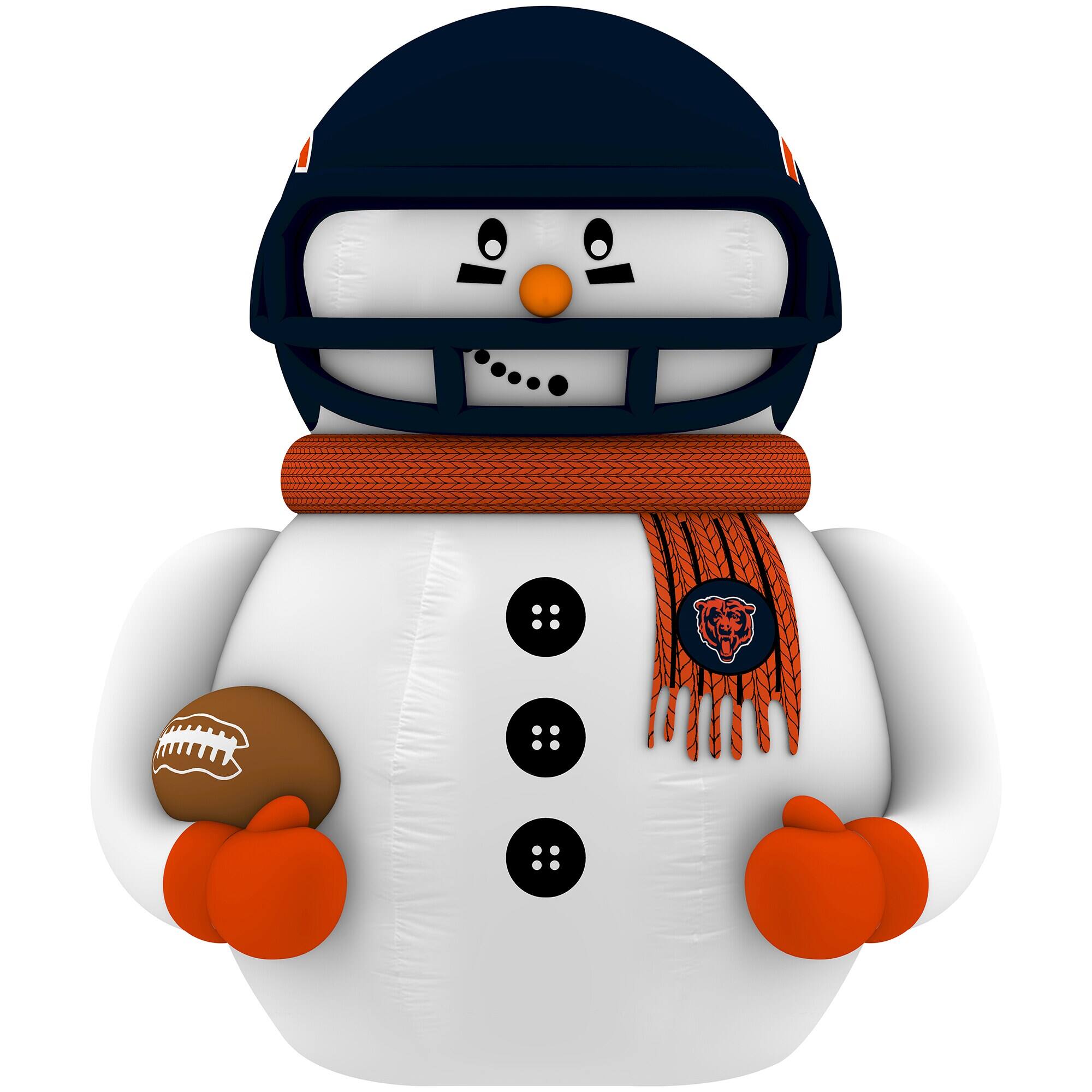 Front. Sporticulture - Chicago Bears 7' Inflatable Snowman Player - Blue.