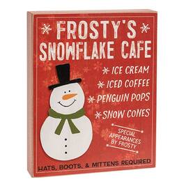 BreeBe - Frosty's Snowflake Cafe Box Sign - Red, White