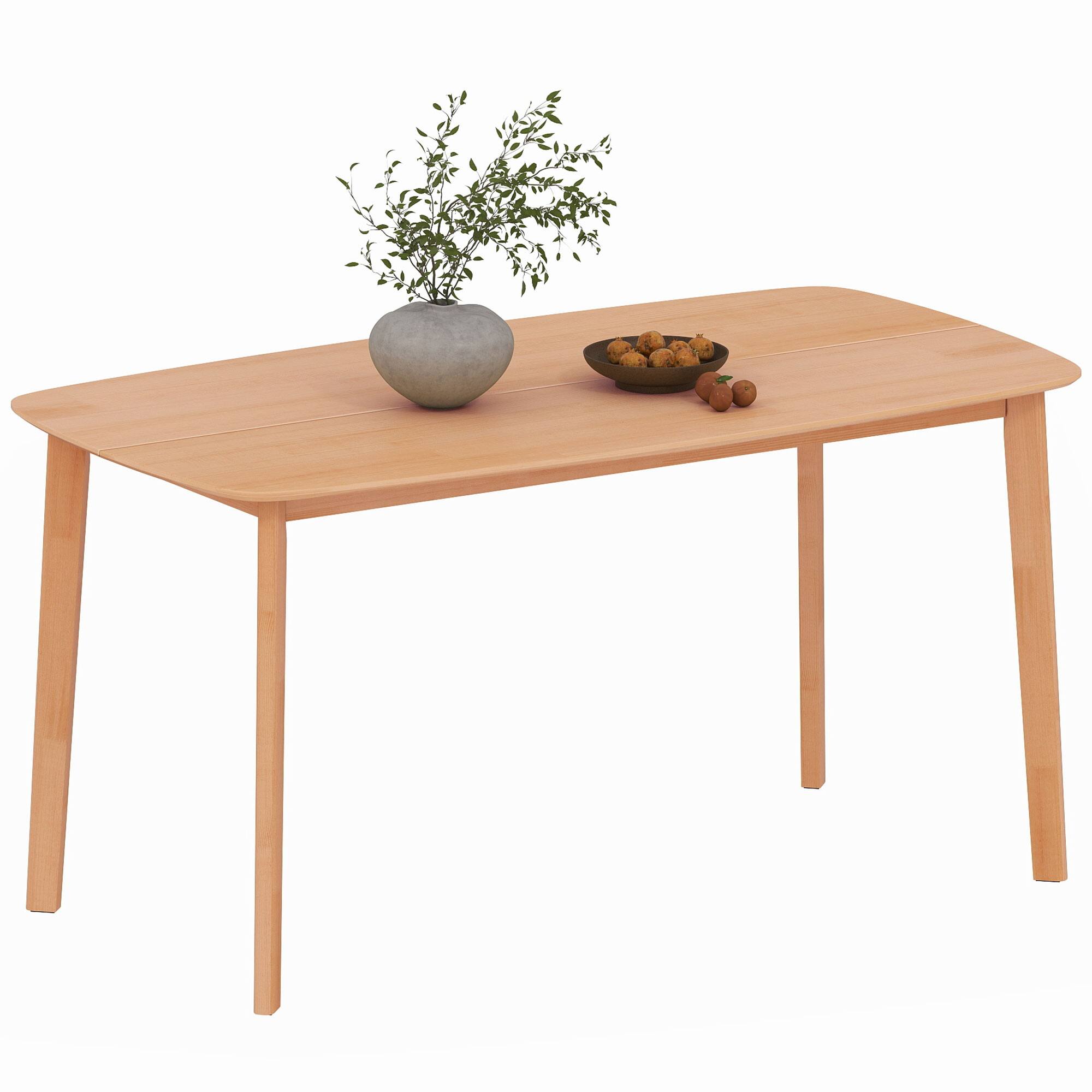 Alt View 1. Homcom - Wood Dining Table for 6 - Natural Wood.