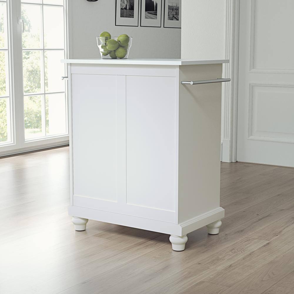 Alt View 4. Crosley Furniture - Cambridge Stone Top Portable Kitchen Island/Cart - White.