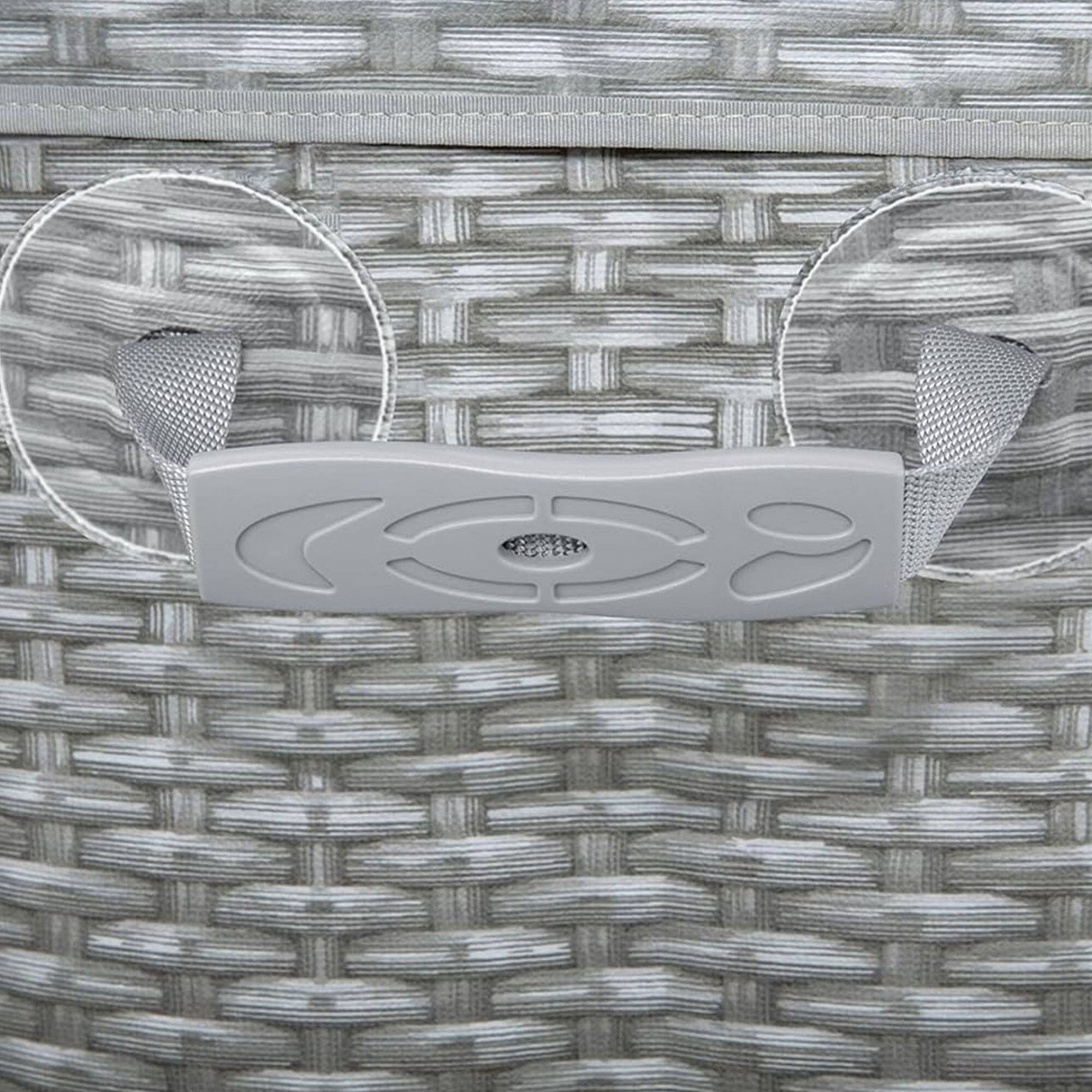 Alt View 8. Bestway - Bestway SaluSpa Honolulu AirJet Inflatable Hot Tub with EnergySense Cover, Grey - Gray Wicker Print.