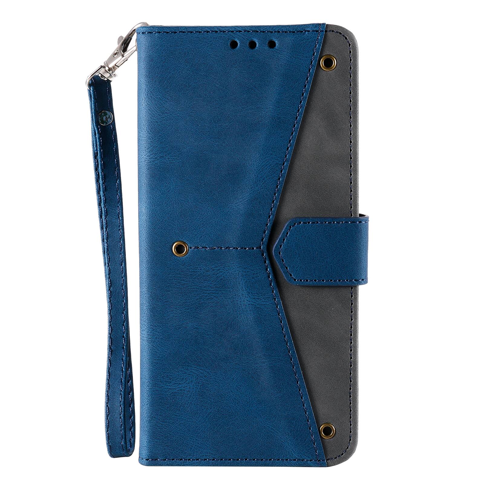 Angle. Dteck - Wallet Case for Apple iPhone Air 2025,Vintage PU Leather Flip Card Holder Kickstand Magnetic Closure Phone Cover - Blue.