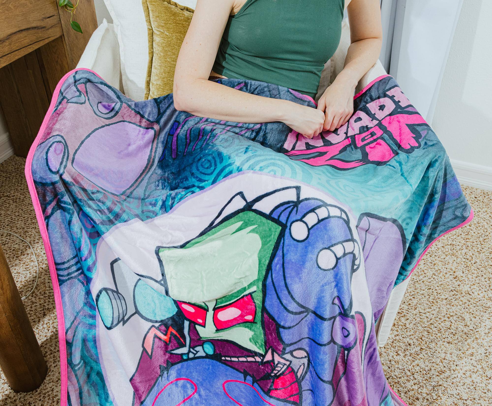 Alt View 6. Silver Buffalo - Invader Zim Spaceship Fleece Throw Blanket | 45 x 60 Inches - Purple.