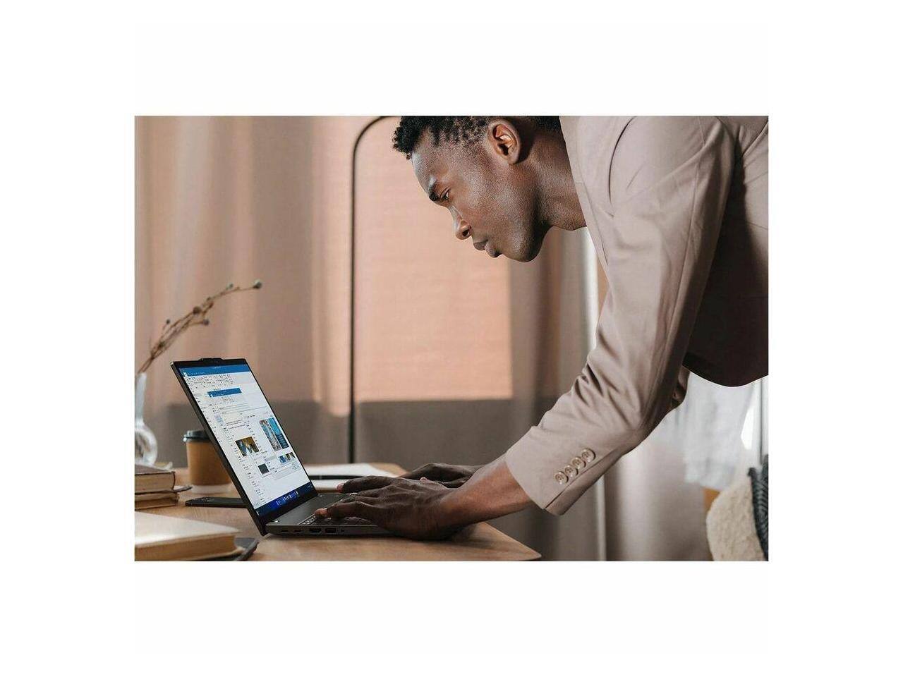 Alt View 4. Lenovo - Lenovo ThinkPad T16 Gen 4 21QE005NUS 16" Touch - Intel Core Ultra 7 - 32 GB - 512 GB SSD - Black - Windows 11 Pro - Black.