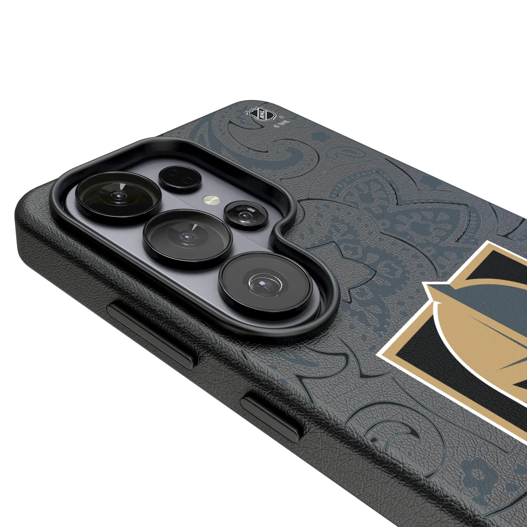 Alt View 2. Keyscaper - Vegas Golden Knights Paisley Galaxy Magnetic Bump Case - S25 - Black.
