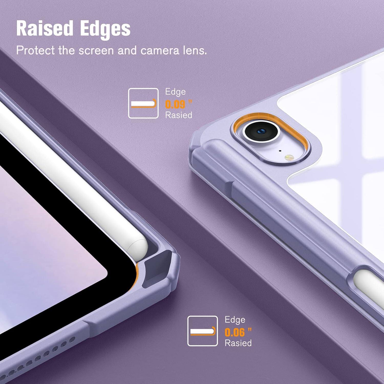 Raised Edges Protect the screen and camera lens.
Edge 0.09" Raised
Edge 0.06" Raised