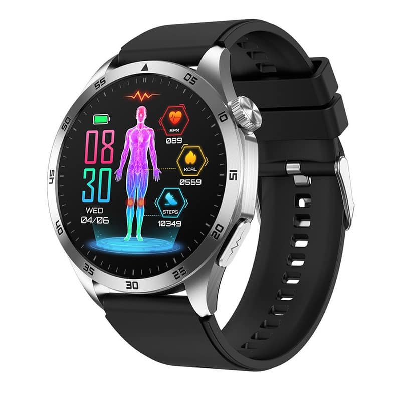 SKRAN - Smart Health Watch with ECG -Bluetooth Calling, Micro Health Check, and Mood Tracking Features, Silicone Strap Version - Black - (2026)