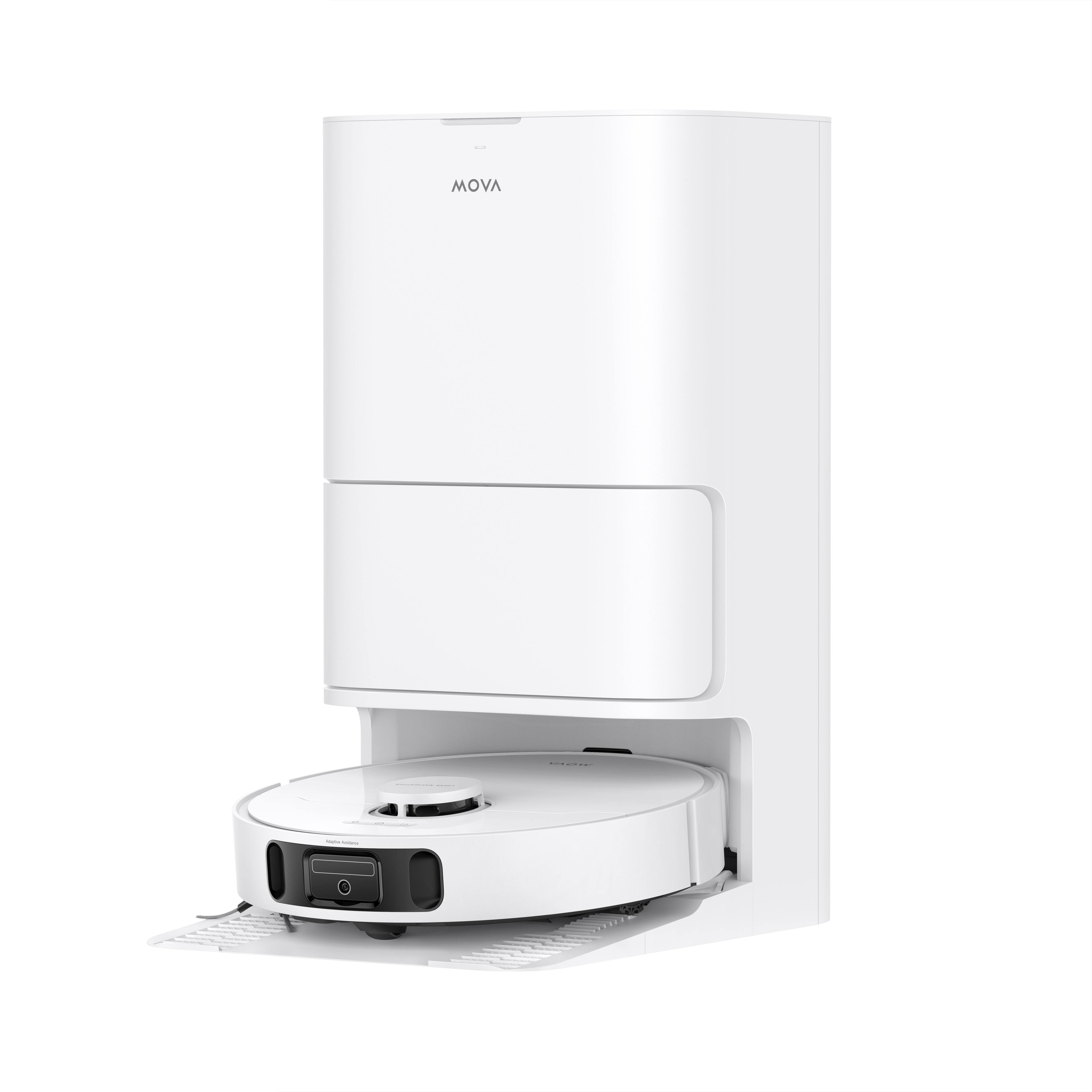 Angle. MOVA - E40 Ultra Robot Vacuum and Mop, All-in-One Station, Auto-Empty, Edge Cleaning, Auto Washing & Hot Air Drying - White.