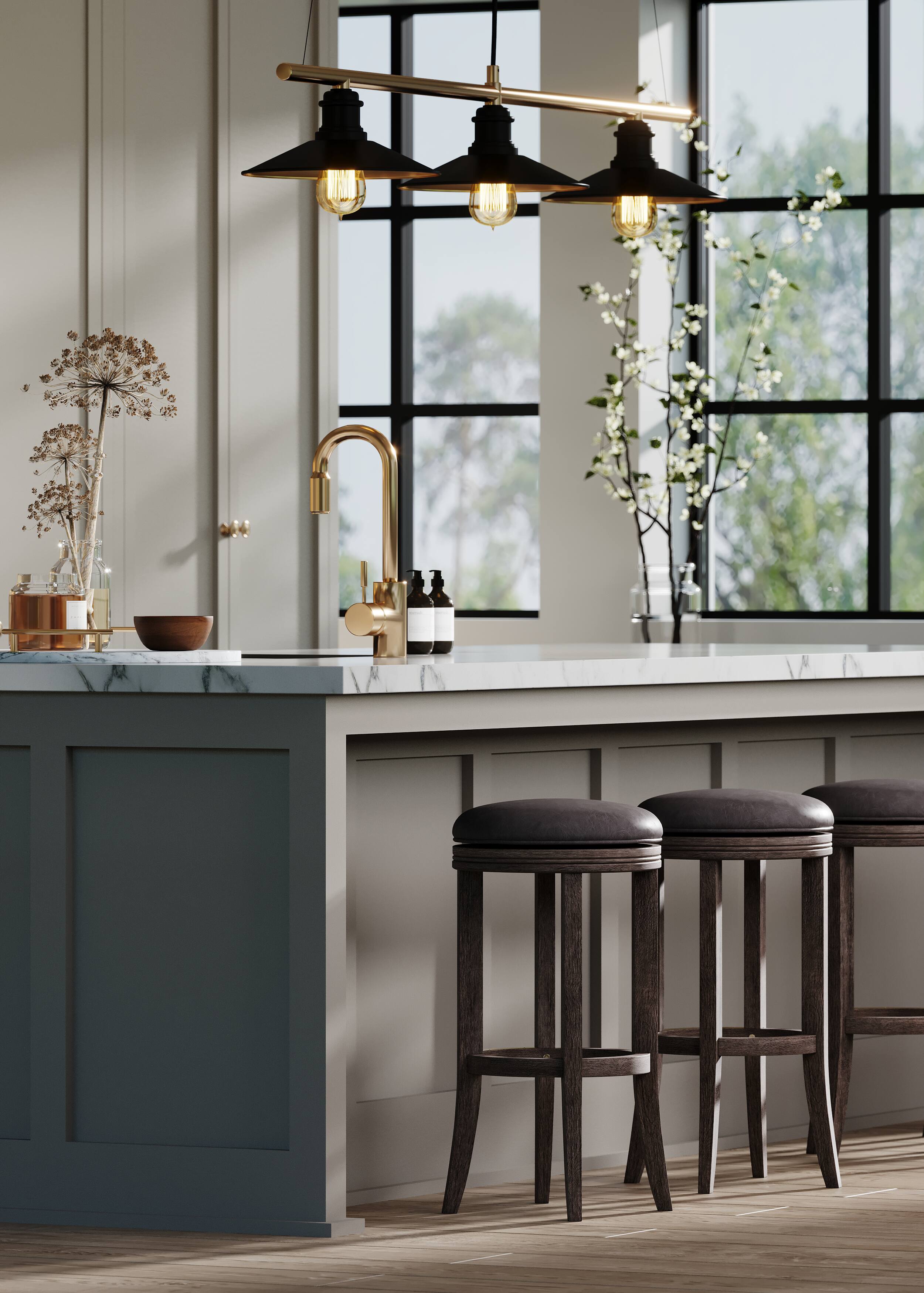 Back. Maven Lane - 31" Eva Bar Stool in Reclaimed Oak Finish with Vegan Leather - Reclaimed Oak.