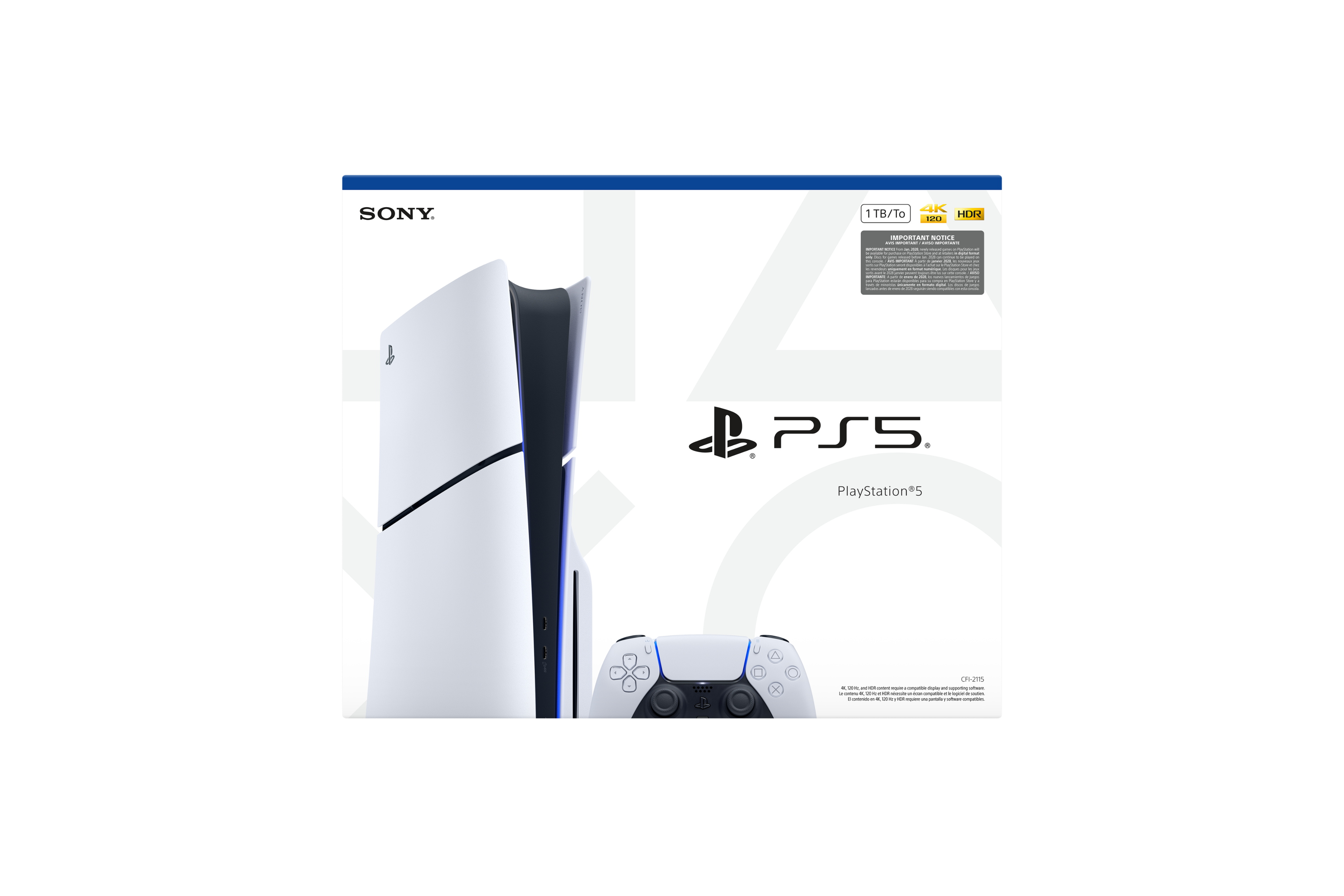 SONY. 4K 1 TB/To HDR 120 IMPORTANT NOTICE PS5 PlayStation®5