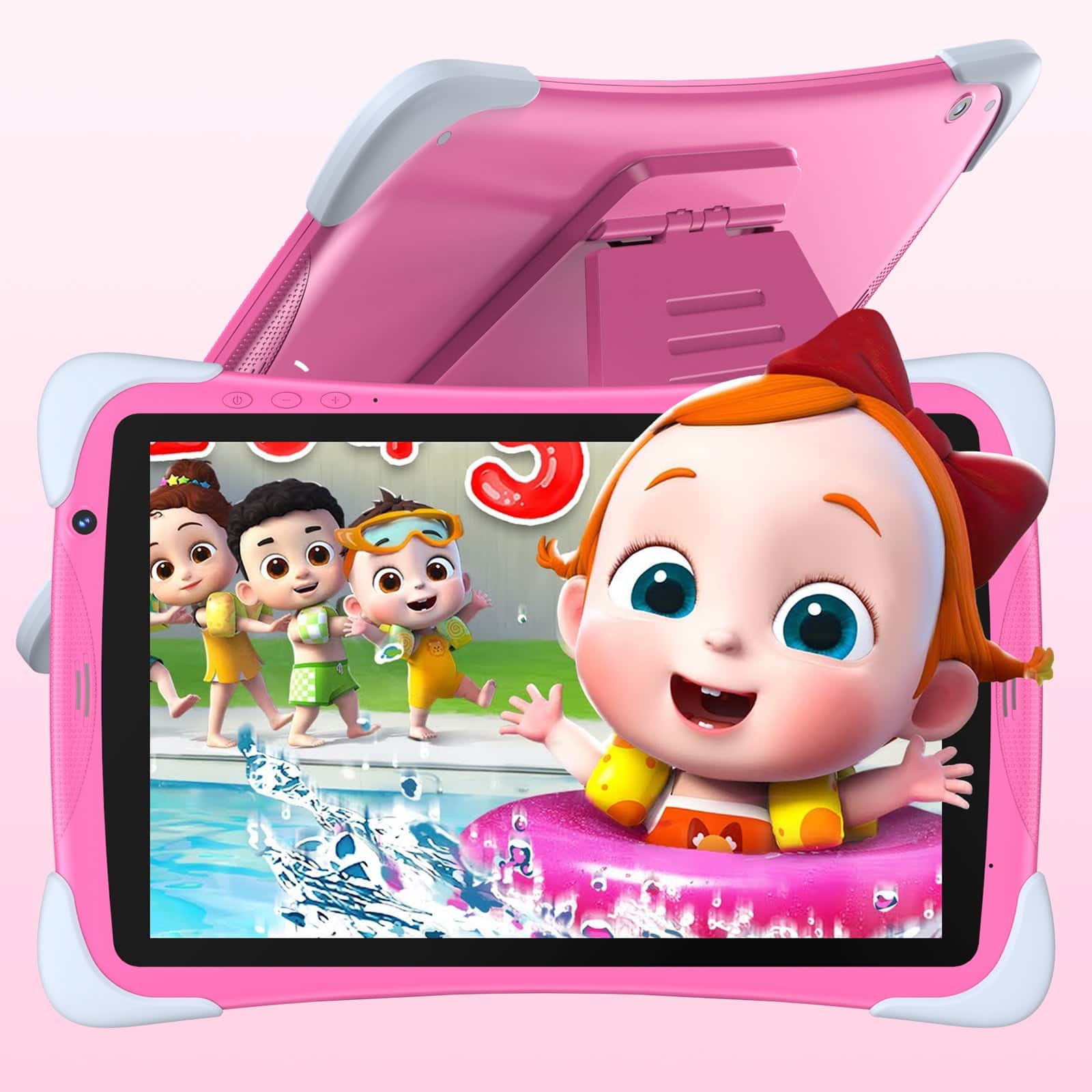 MEIZE - Kids Tablet,10.1 Inch Android Toddler Tablet with Case, 8GB RAM 64GB ROM Tableta , Parent Control, Kids Education Tablet - Pink