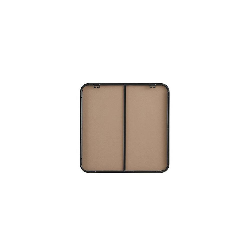 Angle. Elegant Decor - Contour Metal Square Mirror 24x24 in Black - Black.