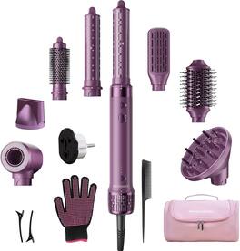 Mythsight - StyleVibe 8-in-1 Air Styler, Dual Voltage Hair Dryer & Blow Dryer Brush with Travel Case - Purple