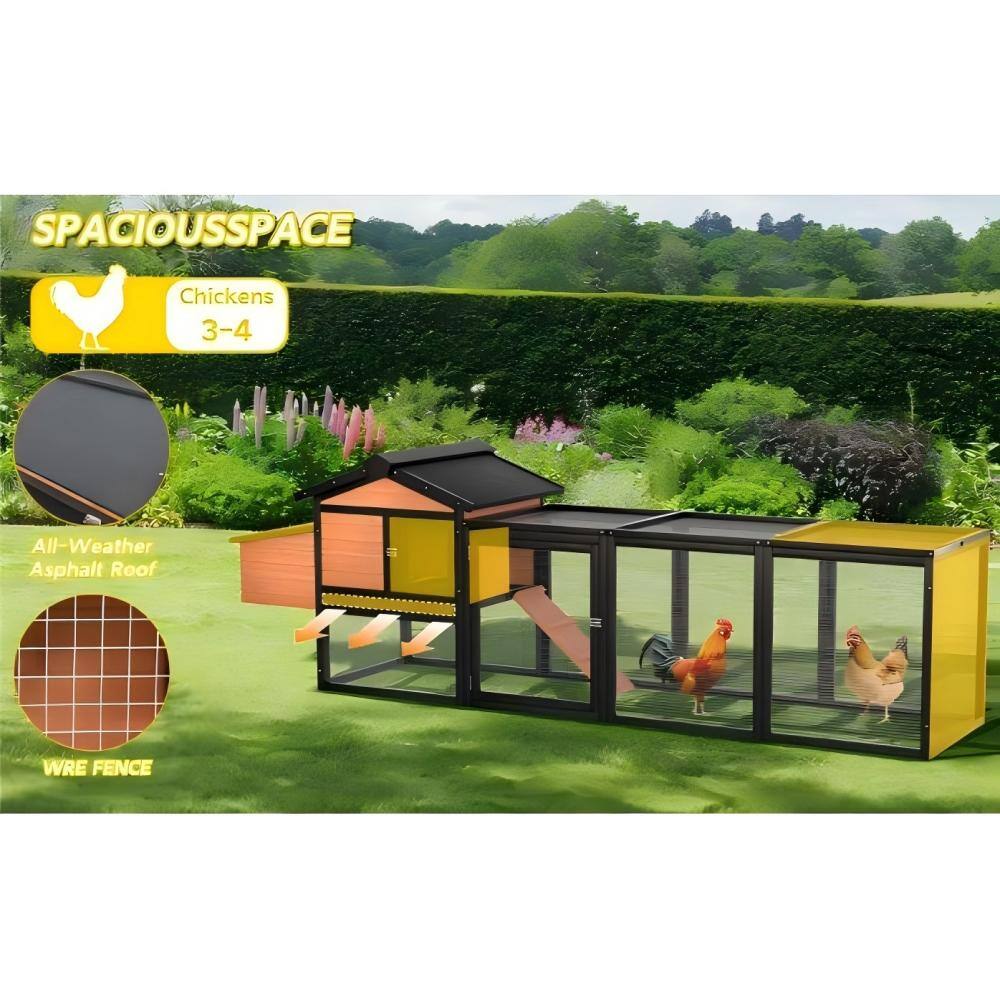 SPACIOUS SPACE  
Chickens 3-4  
All-Weather Asphalt Roof  
WIRE FENCE