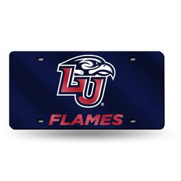 Rico Industries - Liberty Flames Blue Mirrored Laser Cut License Plate Laser Tag - Multi