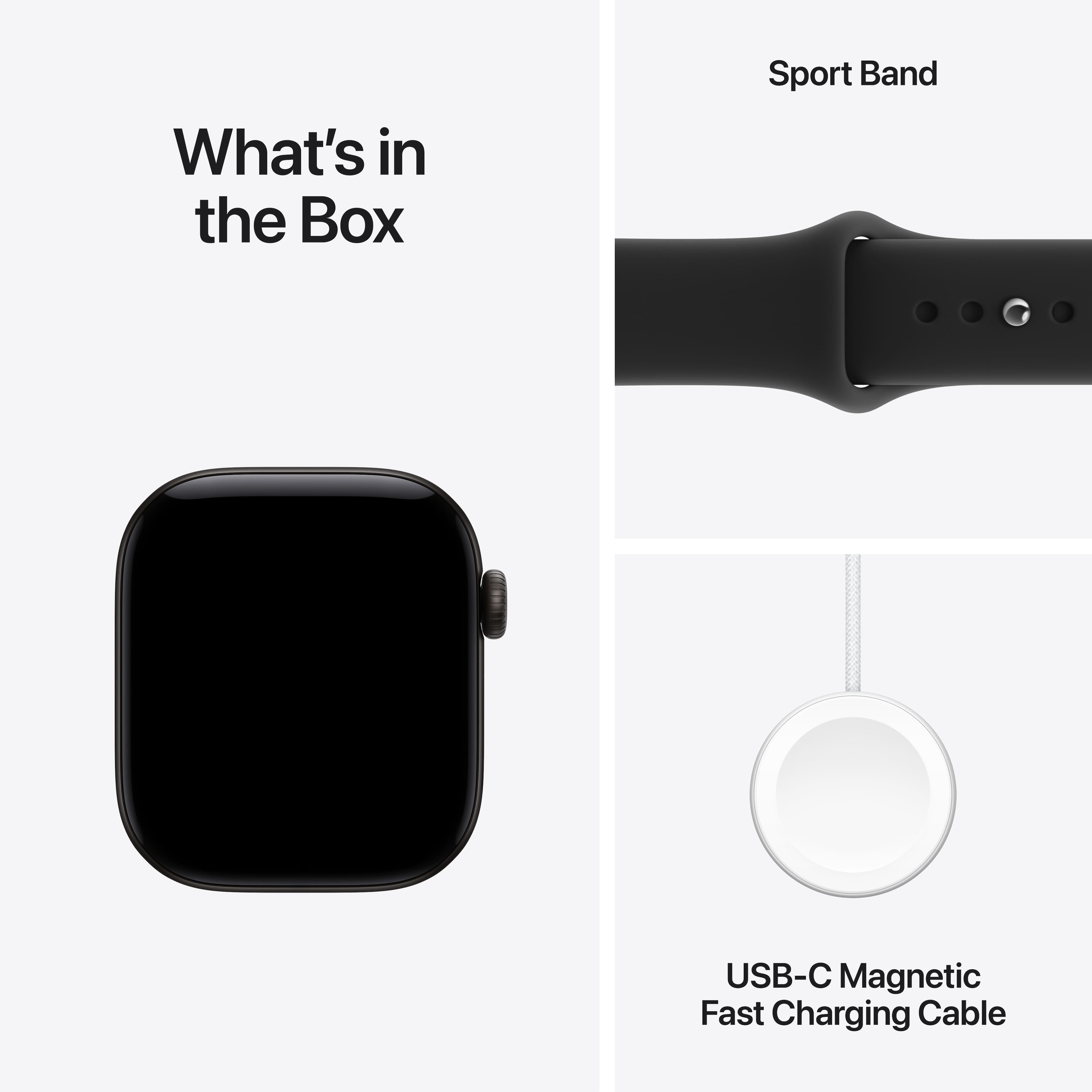 Apple Watch Series 12 (GPS) 42mm Aluminum Case with Black Sport Band - M/L - Black  thumb 3
