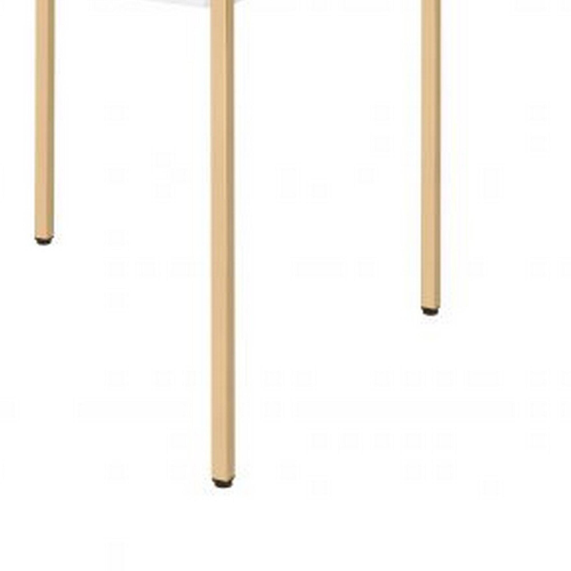 Alt View 3. Manhattan Lane - End Table with Metal Tube Legs - White, Gold.
