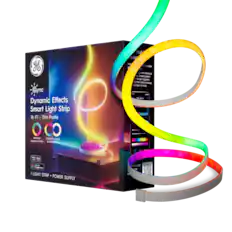 Yo Cync Dynamic Effects Smart Light Strip 16 FT Thin Profile. Individual Segment Control. Millions of Colors. 8 White Levels. That over Indr lo a more enhanced vibe. Create gradient control light segments only then create among 16 sync to music. 1 wk aino. Google Home. LIGHT STRIP POWER SUPPLY over your ve