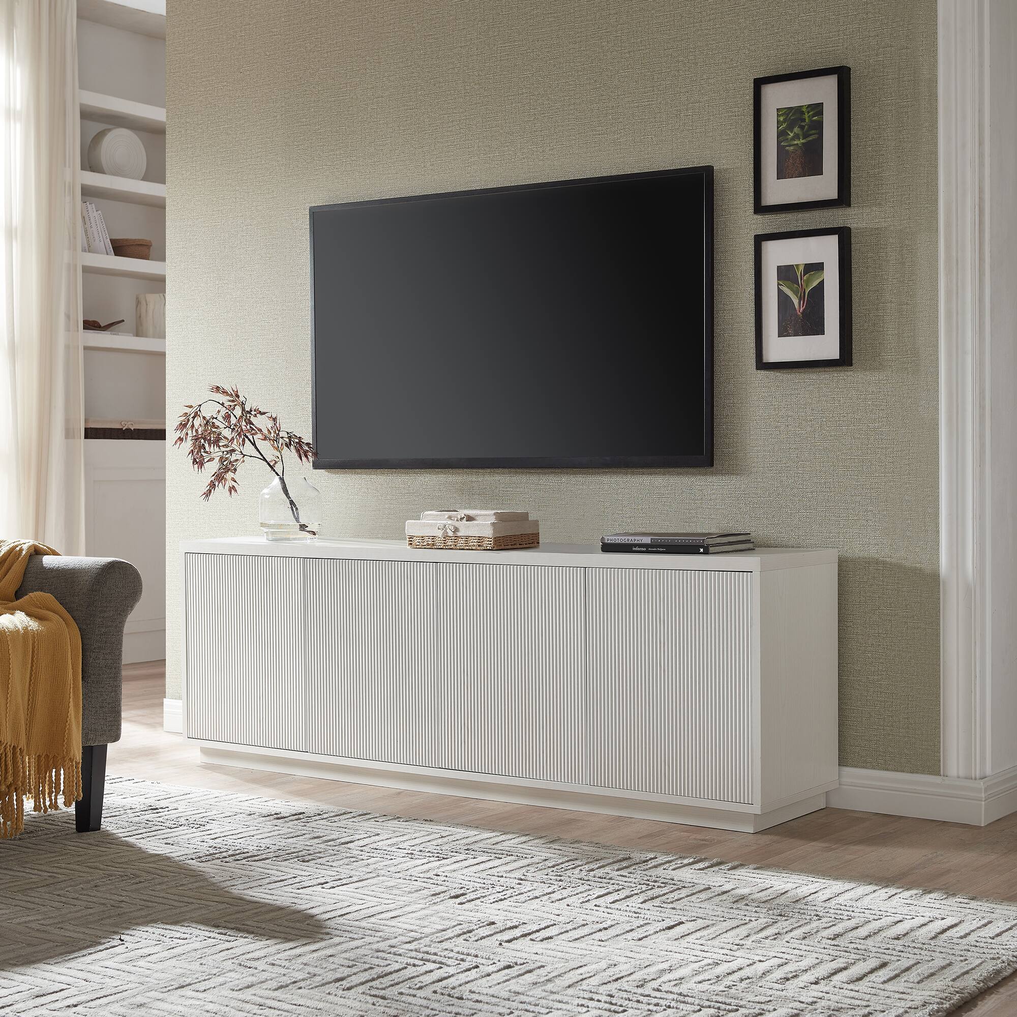 Alt View 1. Camden&Wells - Hanson TV Stand for Most TVs up to 75" - White.