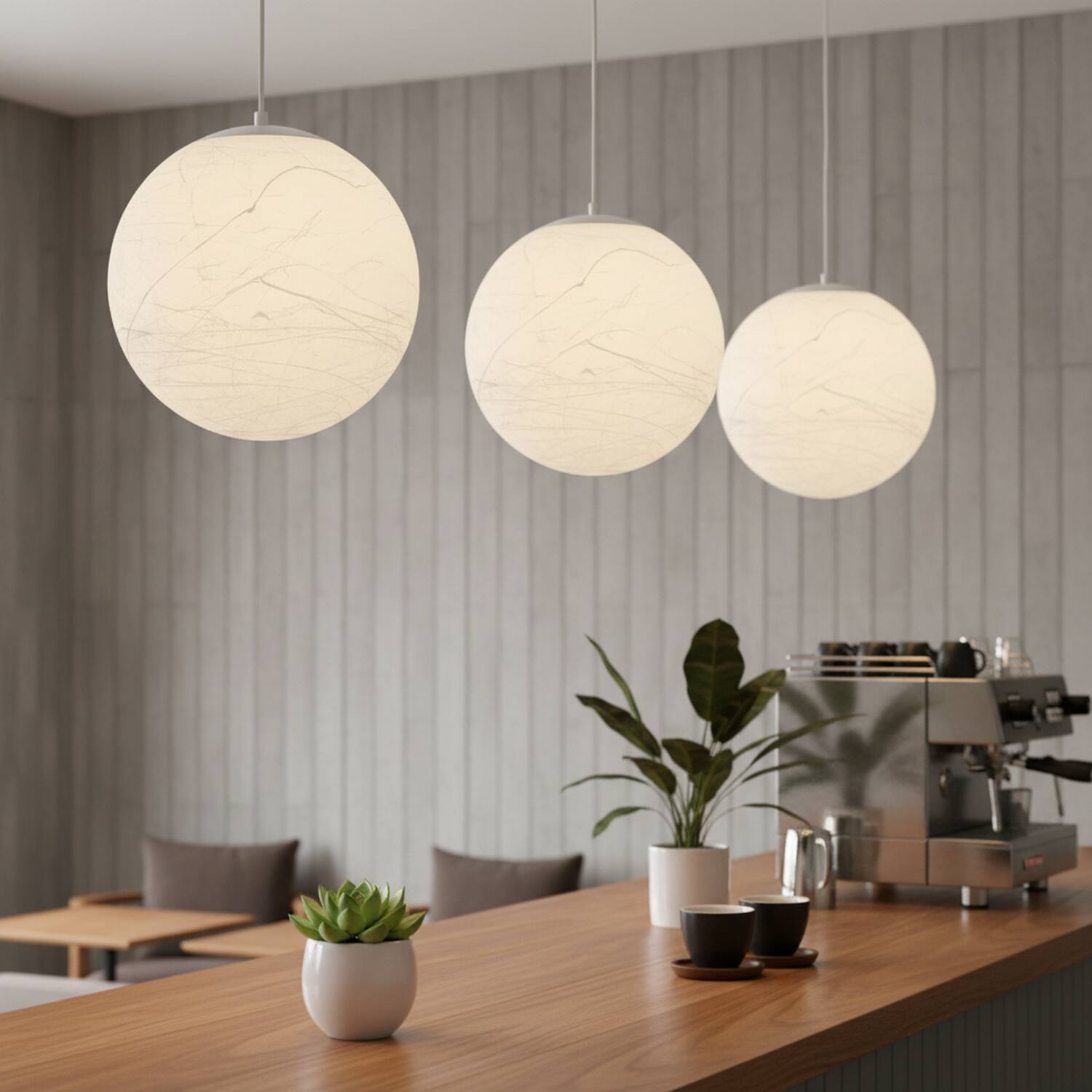 Back. Umeiluce - 11.8 Inch 1-Light Modern Pendant Light Global Moon Light Natural Silk Decor Shade - White.
