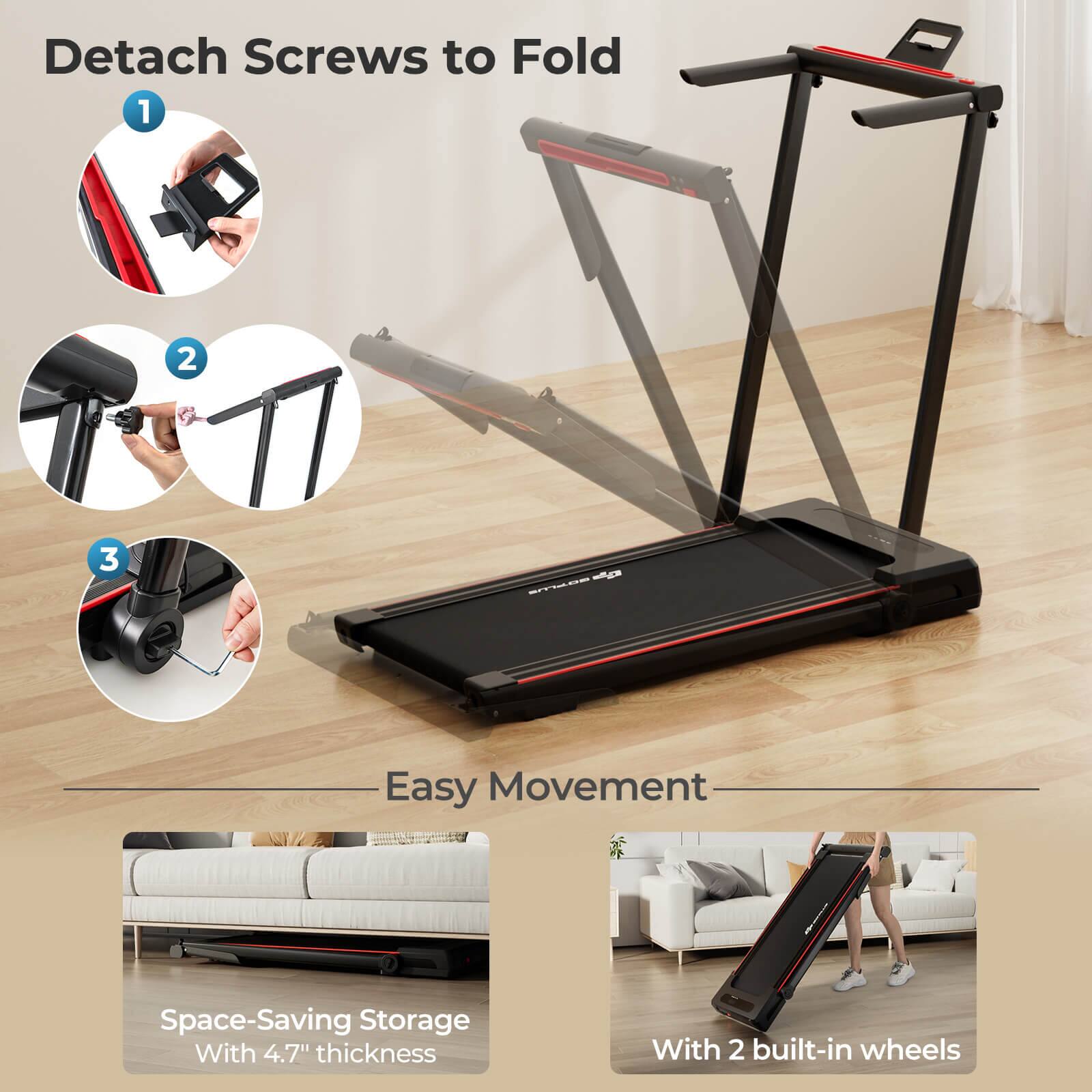 Detach Screws to Fold

1. Easy Movement
2. Space-Saving Storage With 4.7" thickness
3. With 2 built-in wheels