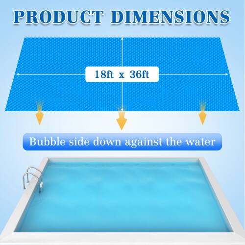 PRODUCT DIMENSIONS

18ft x 36ft

Bubble side down against the water