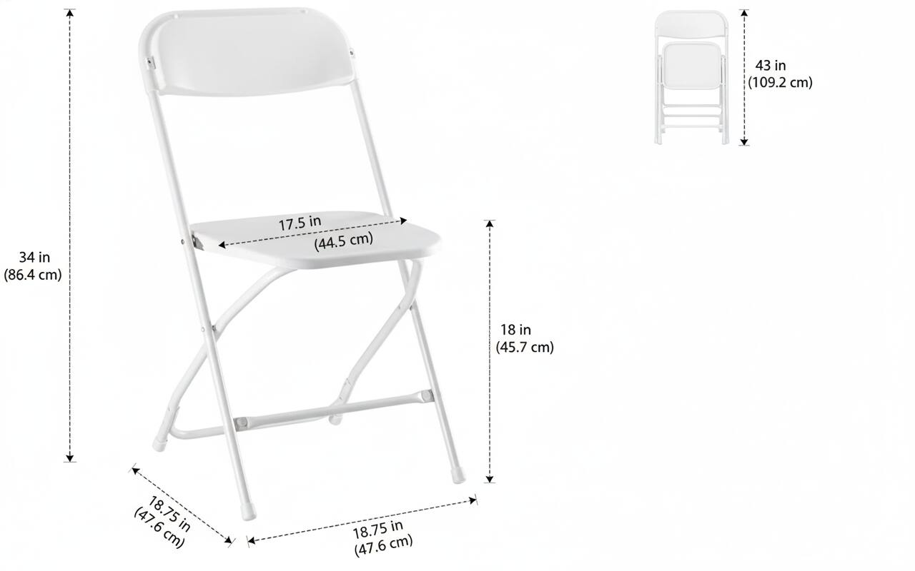 43 in (109.2 cm)  
34 in (86.4 cm)  
17.5 in (44.5 cm)  
18 in (45.7 cm)  
18.75 in (47.6 cm)