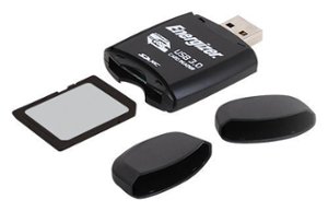Energizer - USB 3.0/2.0 Memory Card Reader - Black - Front_Zoom