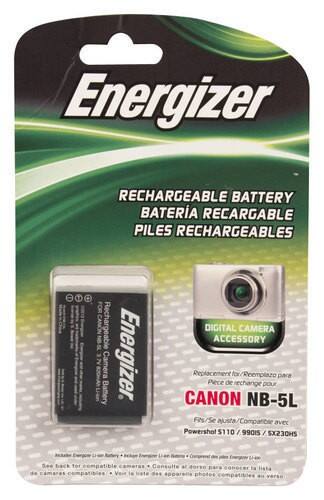 Energizer - Rechargeable Li-Ion Replacement Battery for Canon NB-5L-Front_Standard 