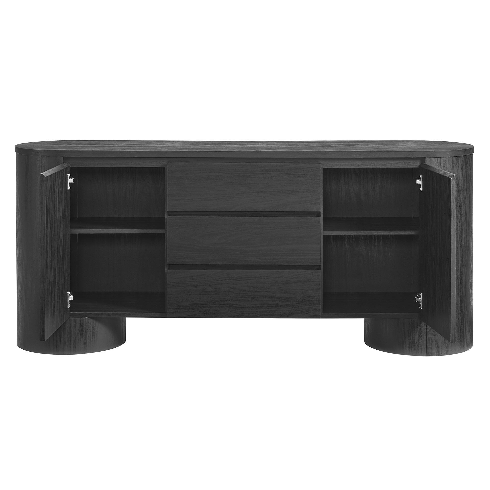 Alt View 5. Modway - Duval 71" Rounded Sideboard Storage Cabinet by Modway - Black.