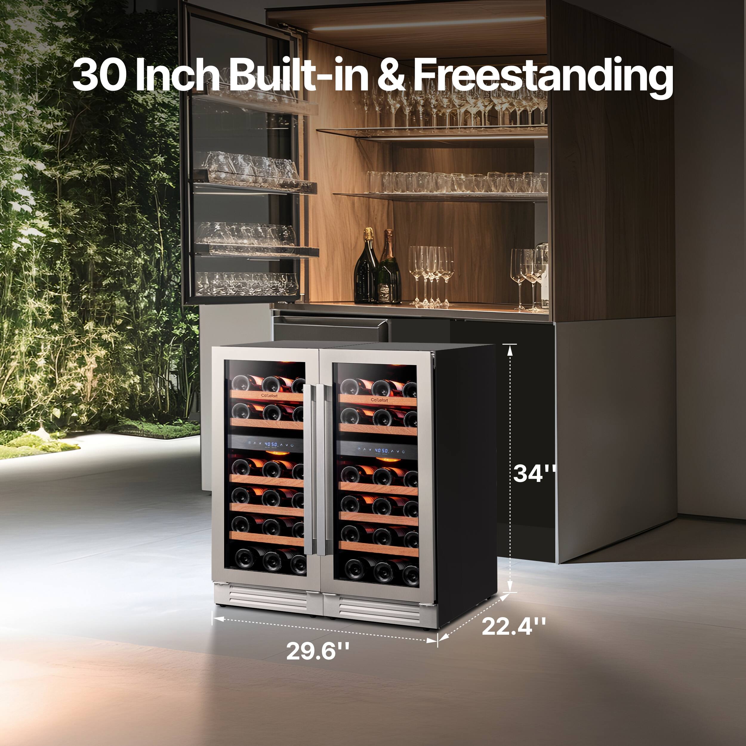 30 Inch Built-in & Freestanding  
34" x 29.6" x 22.4"