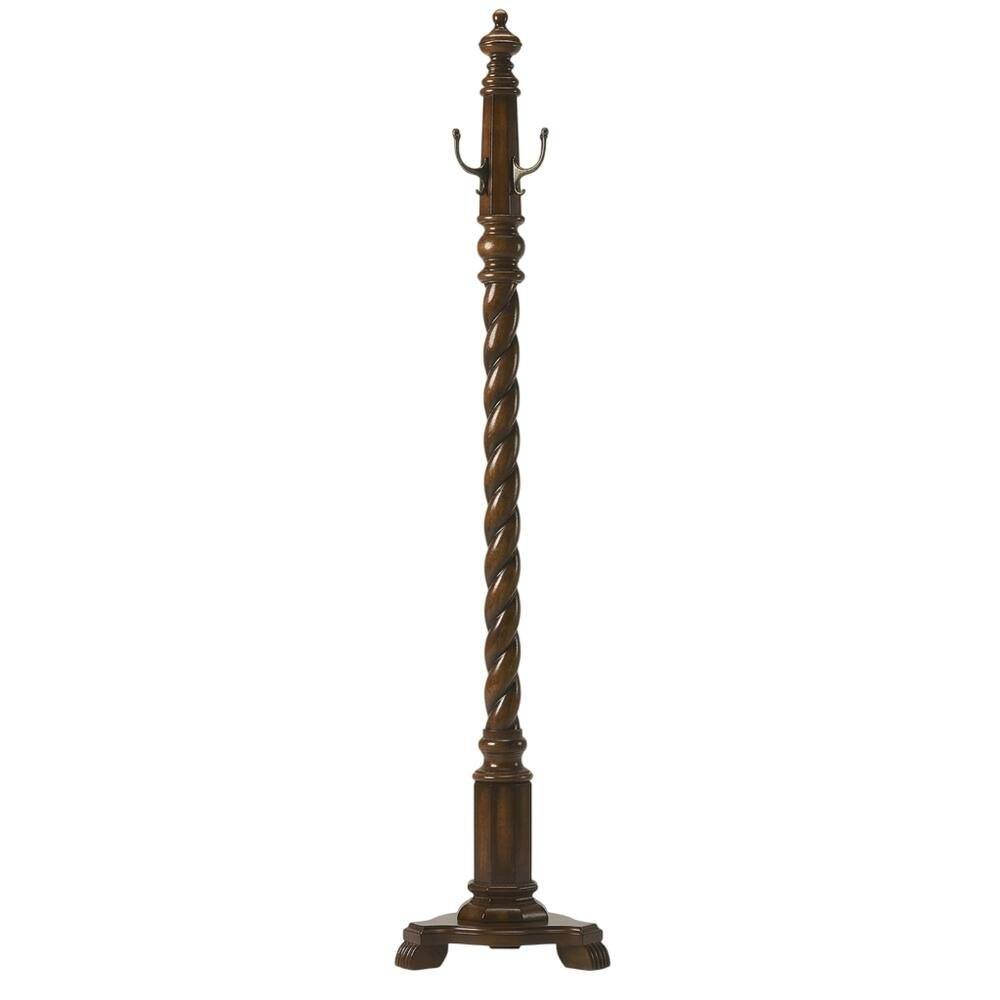 Back. Starlight Canyon Home - Traditional Wood Hall Tree Coat Rack Floor Stand with Hooks for Entryway - Dark Brown.