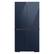 Front. Samsung - BESPOKE 23 cu. ft. 4-Door Flex French Door Counter Depth Smart Refrigerator with Customizable Panel Colors - Navy Glass.