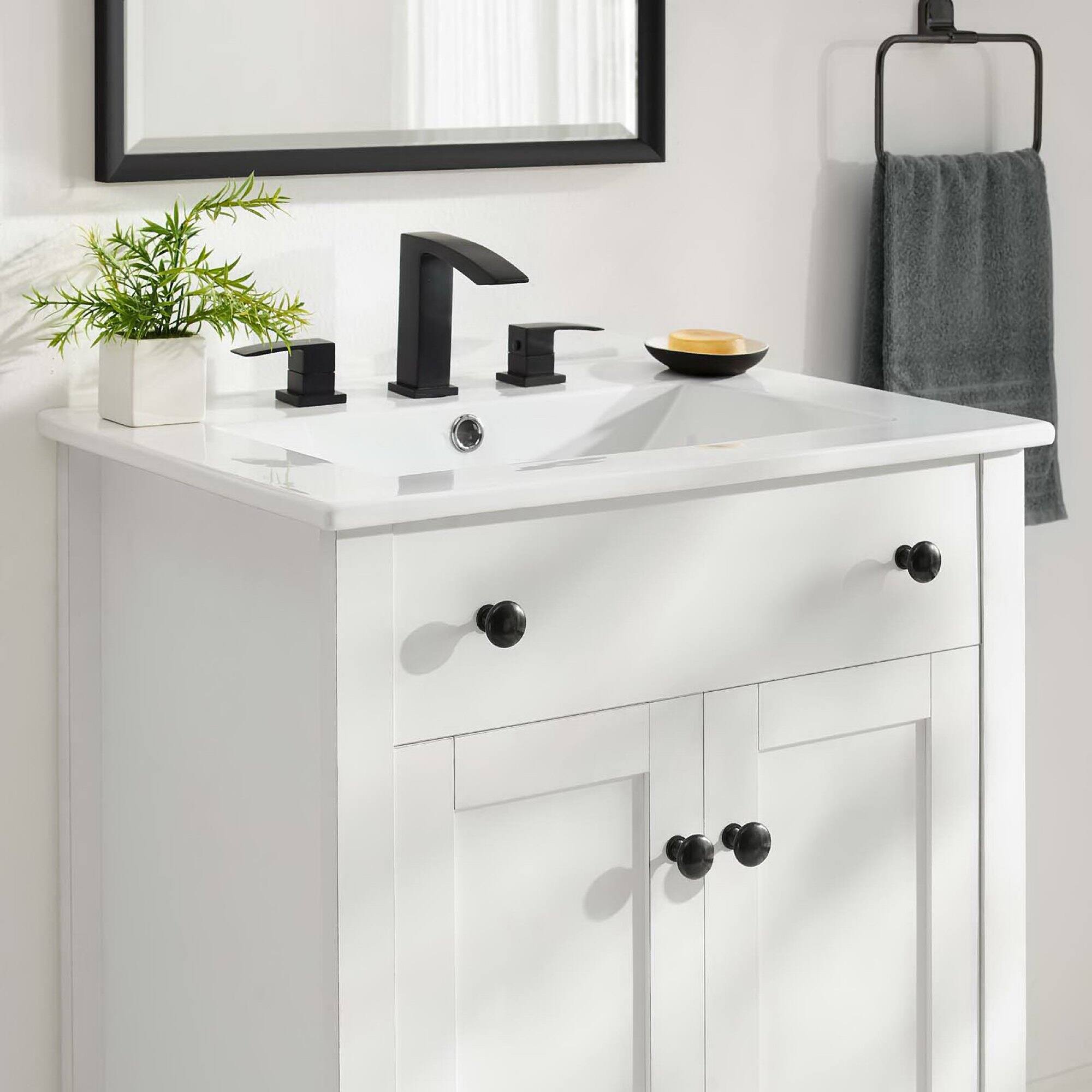 Alt View 1. Modway - Nantucket Bathroom Vanity Basin Included - White White.