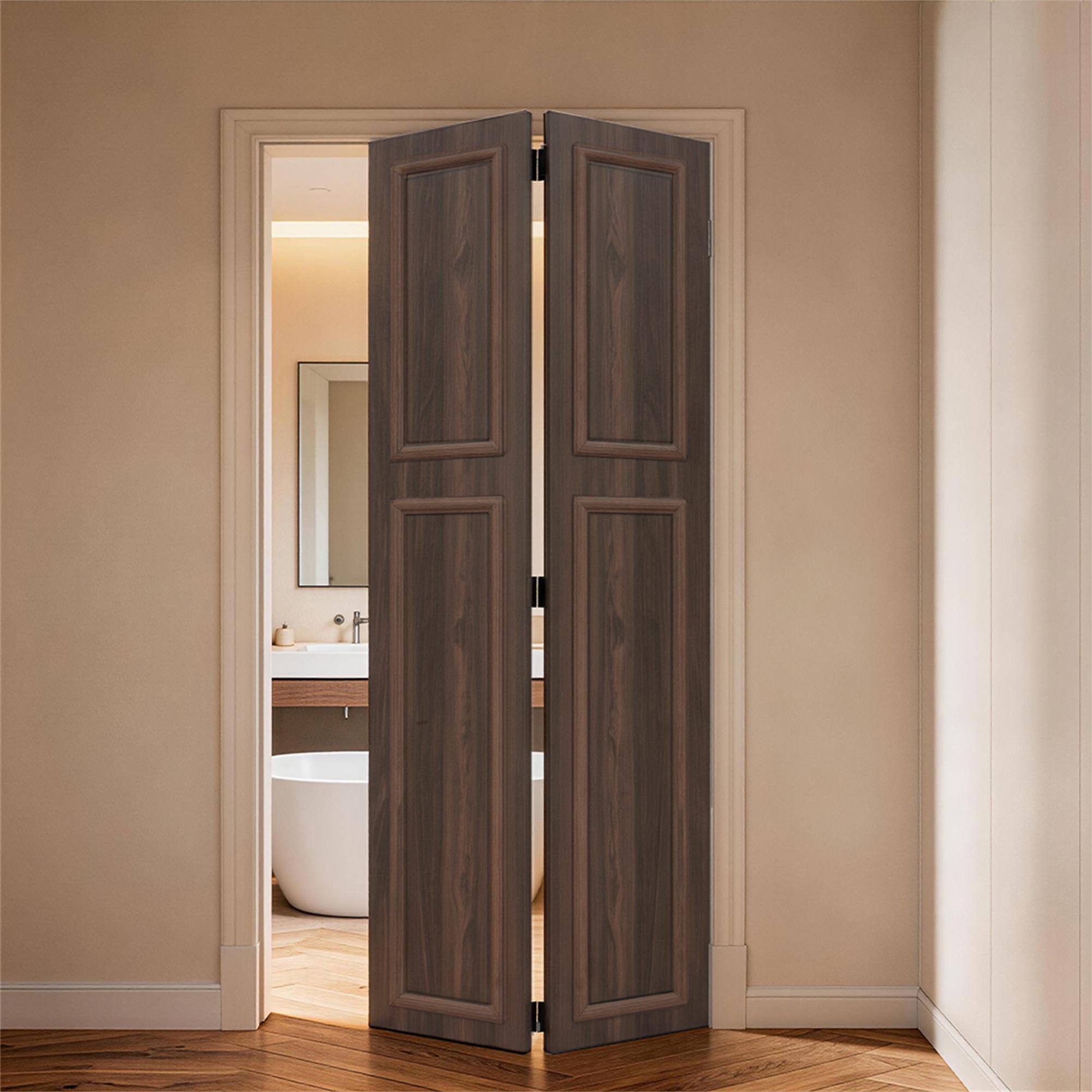 Alt View 1. Boyel Living - Antique brown Interior Barn Door 38-in L x 1.5-in W x 84-in H with Matching Installation Hardware - Antique brown.