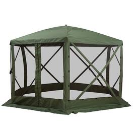 Outsunny - Hexagon Screen House, Pop Up Tent Portable Gazebo Canopy Shelter with Mesh Netting Walls, 12' x 12' - Green