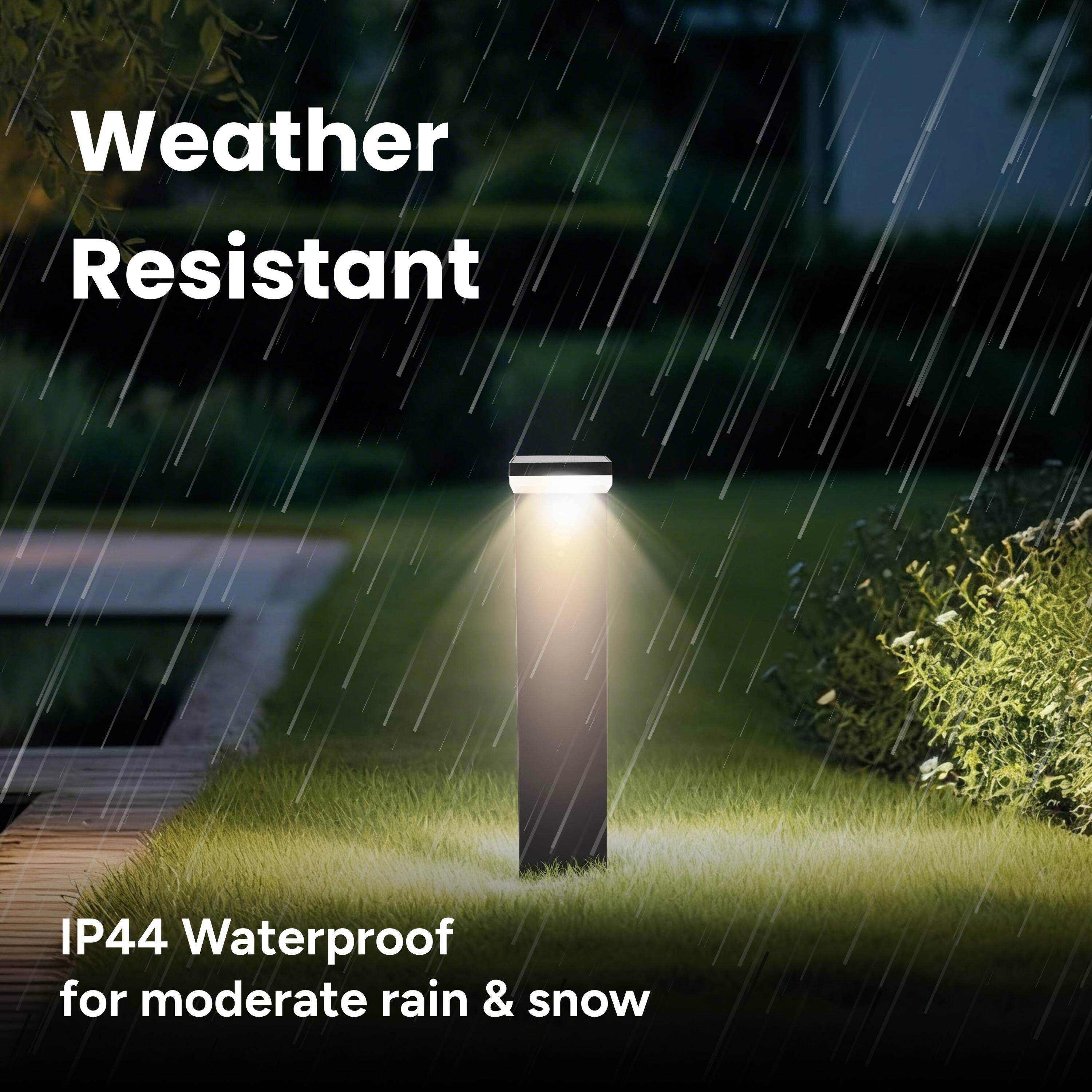 Weather Resistant  
IP44 Waterproof for moderate rain & snow