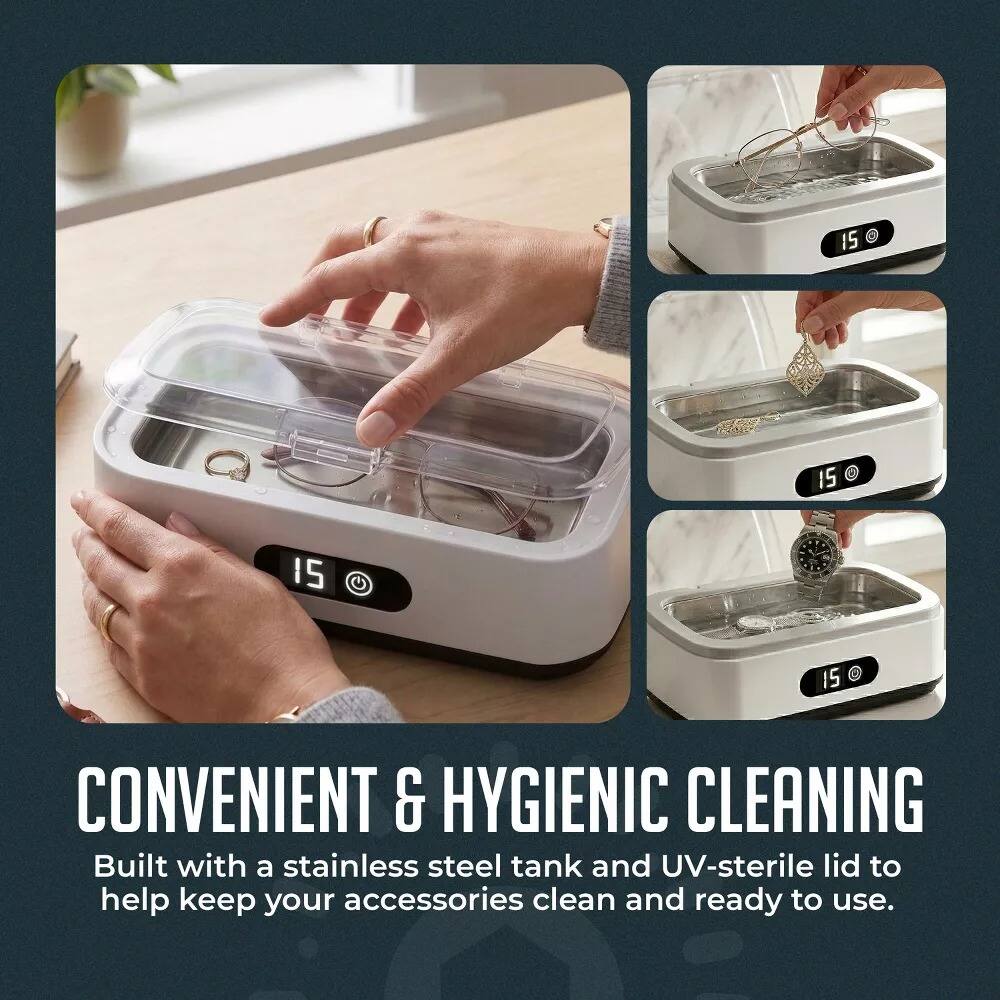 CONVENIENT & HYGIENIC CLEANING

Built with a stainless steel tank and UV-sterile lid to help keep your accessories clean and ready to use.