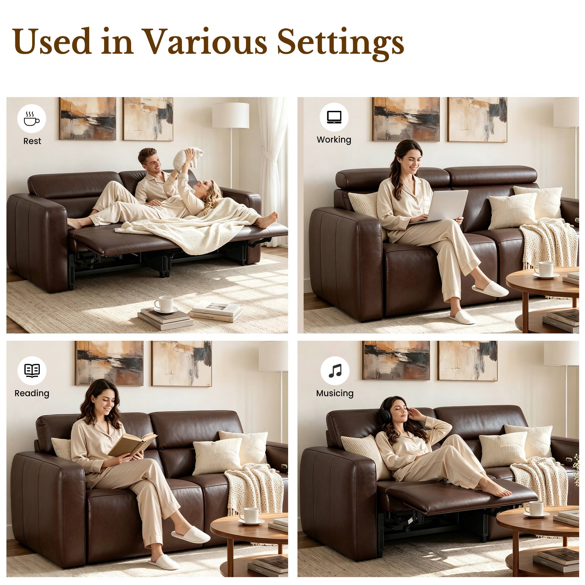 Used in Various Settings

- Rest
- Working
- Reading
- Musicing