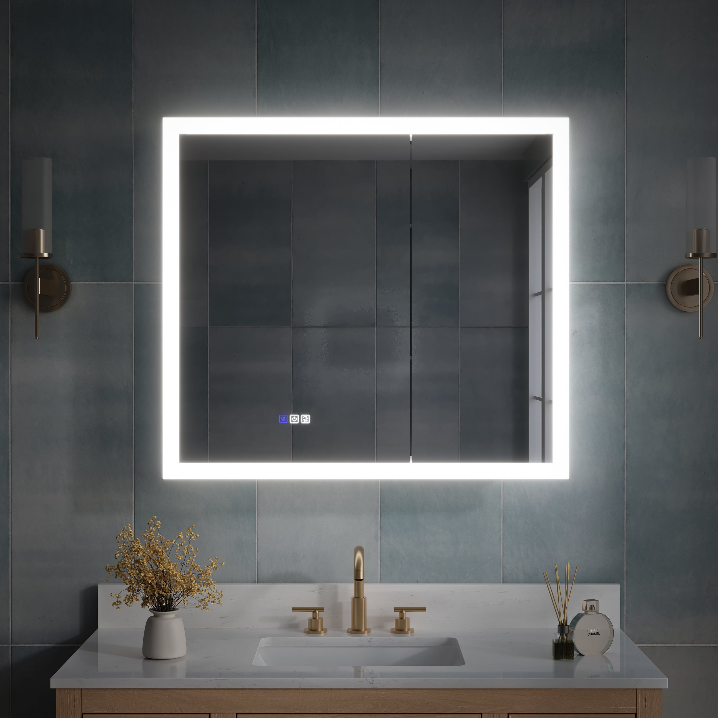 WELLFOR - 36 in. W x 32 in. H Rectangular Surface or Recessed Mount Aluminum Medicine Cabinet with Mirror - Silver price history on PriceWatchPro