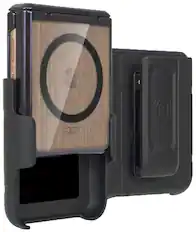 Front. Nakedcellphone - Combo for Motorola RAZR ULTRA 2025/2026 - Case with Screen/Hinge Protector and Belt Clip Holster - Black.