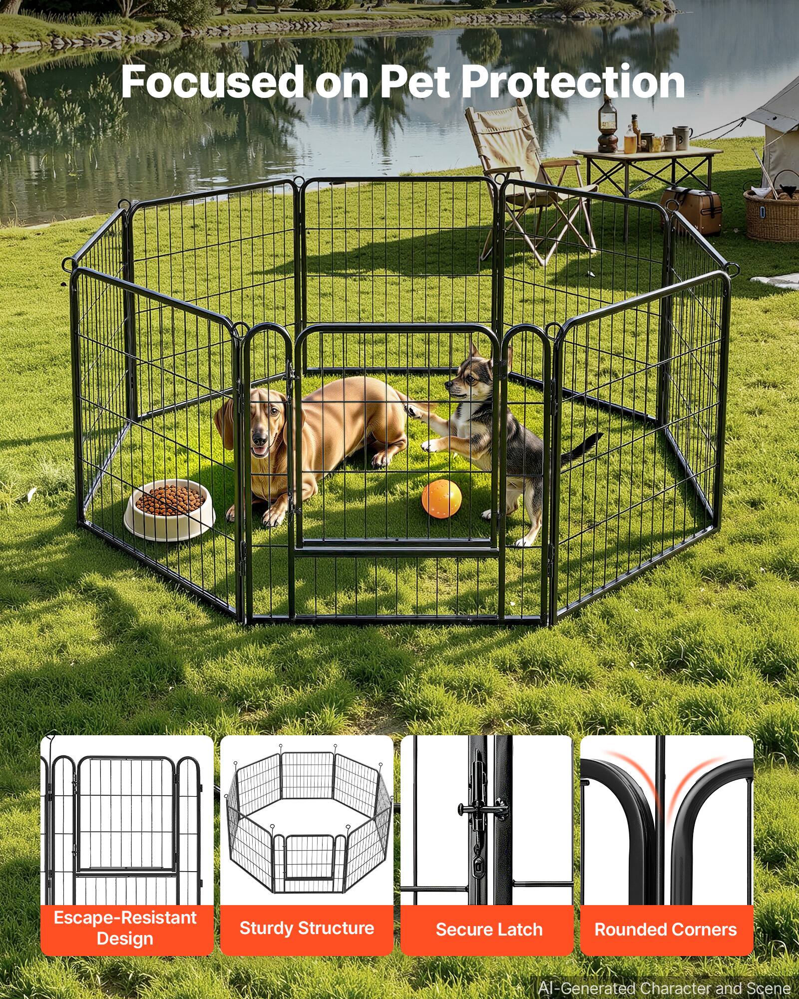 Focused on Pet Protection

Escape-Resistant Design
Sturdy Structure
Secure Latch
Rounded Corners

AI-Generated Character and Scene