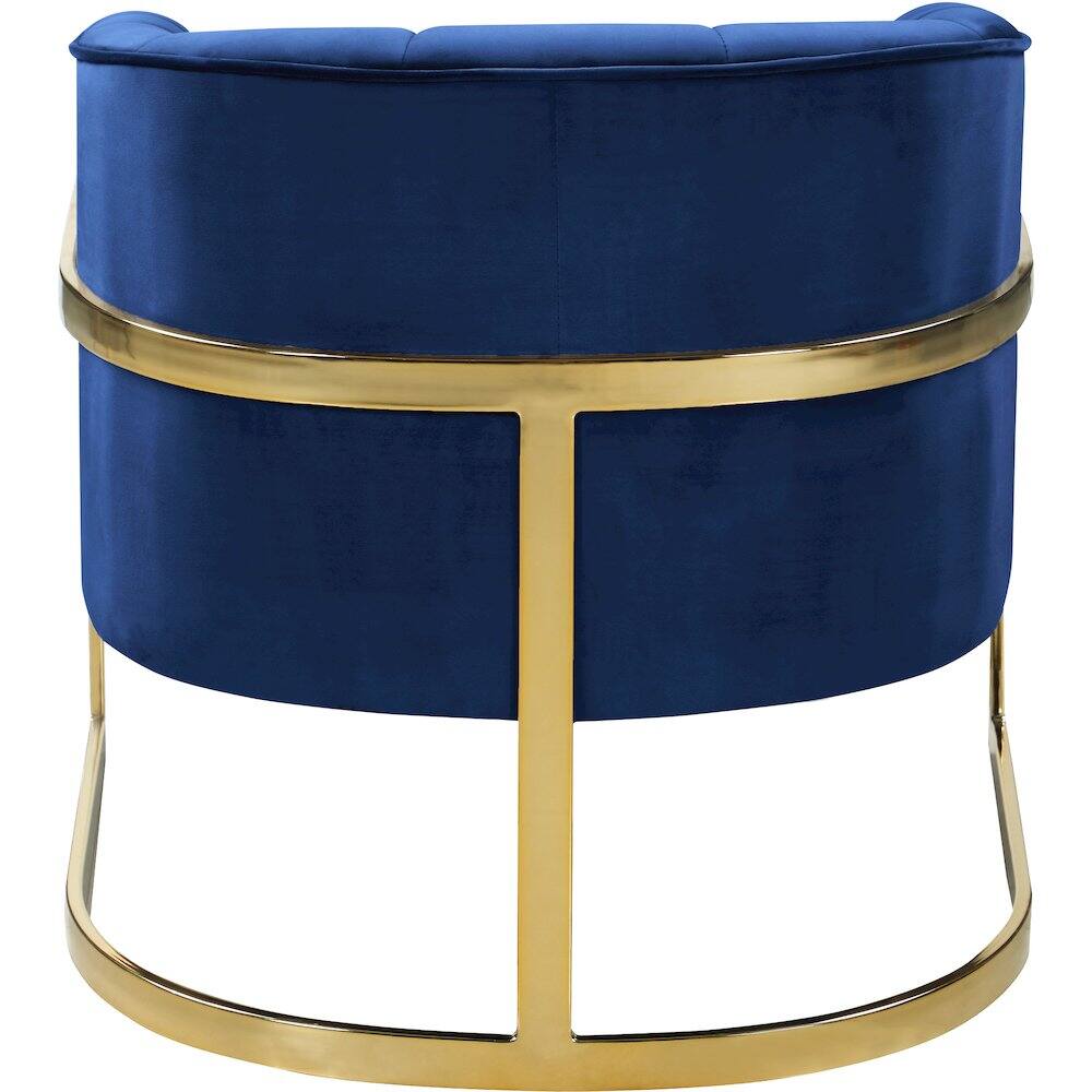 Alt View 1. Meridian Furniture - Carter Navy Velvet Accent Chair - Blue.