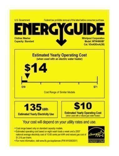 Whirlpool - Closeout 3.8 Cu. Ft. 12-Cycle High-Efficiency Top-Loading Washer - White-Energy_Guide