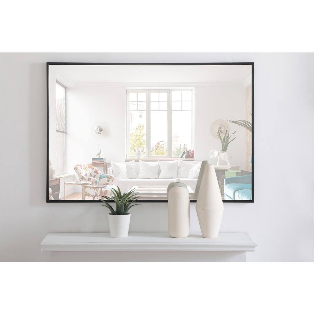Alt View 4. Elegant Decor - Metal frame Rectangle Mirror 28 inch Black - Black.
